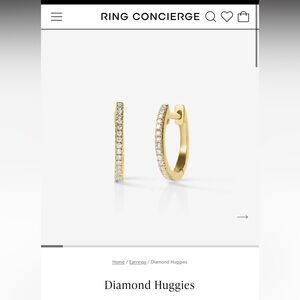 Ring Concierge Gold Pavé Diamond Huggies